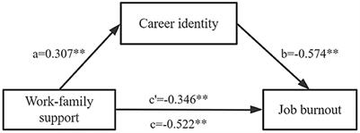 Impact of work-family support on job burnout among primary health workers and the mediating role of career identity: A cross-sectional study